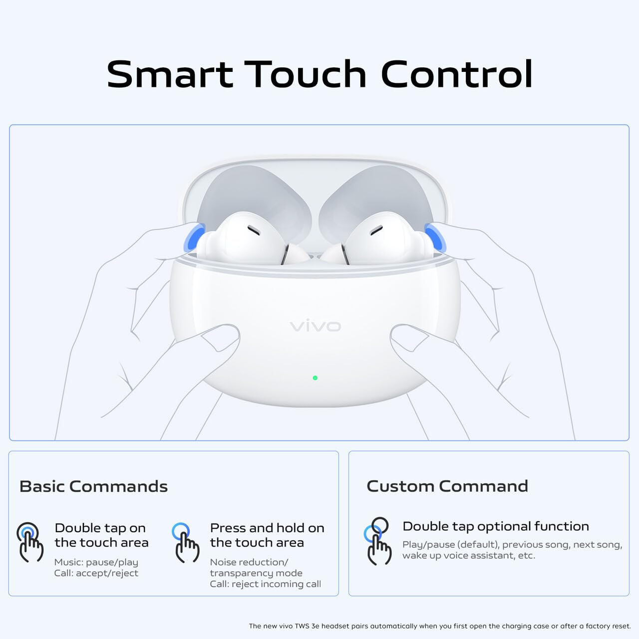 vivo TWS 3e buds up-to 30dB Active Noise Cancellation |up-to 42 Hrs battery life Bluetooth